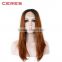 Synthetic Hair Black Root Brown Ombre Straight Lace Front Wig Hair Wigs