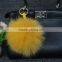 Fancy New Arrival Fox Fur Ball Keyring Luxurious Wholesale Fox Fur Mini Keychain for car kry/handbag