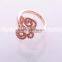 New Design Sale Top Rose Gold Plated Flower Crystal Rings for Women//