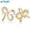 Silver 925 costume jewelry bow earrings