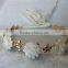 Baroque flower metal headband gold metal leaves Pearl thin hair band wedding bridal crown hair accessories girls FHHBC5001-5