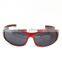 Blue half frame sunglasses, its leg with the cross