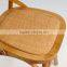 2015 Best Seller Rattan Birch Wood X Cross Back Dining Chair/rattan Seat Cross Back Chair Wooden Chair /Cross Back Chair