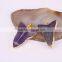 Natural Amethyst Gem Stone Pendant, Stone Point Pendant, Gold Plated Edged Drusy Amethyst Pendant, Druzy Pendant