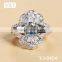 Jingli Jewelry Butterfly Shaped Silver Ring With Blue Stone (YJ-404)