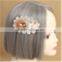 MYLOVE brown crystal barrette factory handmade lace hair clip
