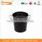 Black painting galvanized steel metal storage ice bucket with scoop with lid