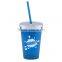 USA Made 16 oz Insulated Tumbler With Straw And Lid - double-wall, BPA/BPS-free and comes with your logo