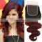 8A Grade Body Wave 4X4 1B/ 99J Ombre Lace Closure 100% Ombre Peruvian Human Hair Extension