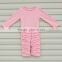 hot sale pure pink ruffle baby winter flower romper boutique outfits long sleeve fall soft baby cotton romper wholesale