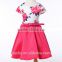 2017 summer hot sell waisted dress,cute flower printing dress