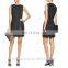 china fashion black micro mini sexy dress sexy mature elegant mini dress wool dress with zip-detailed