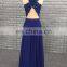 New Sample Lace Chiffon Long Blue A Line Bridesmaid Dress 2017