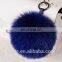 Colorful and fluffy real fox fur pompon ball key chain