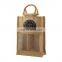 wholesale screen printed jute tote bag wooden handle shopping bag