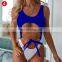 Sexy Bow-Knot Bikinis Ladies One Piece Swimsuit Stitching Chain Belt Solid Swimwear U-neck Hollow Monokinis 2021 Vogue Biquines