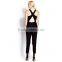 Fashion cross design sleeveless backless women jumpsuit