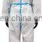 Disposable CE Cat III Type 3B 4B 5B 6B EN 1149 Protective Suit Overalls Microporous Coverall Antistatic With Reinforced Seam
