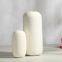 Biscuit Firing Modern Simple Style White Hand Kerf Geometry Ceramic Vase For Living Room