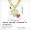 Mother's Day Gift Letter Mom Crystal Heart Pendant Necklace Luxury Rose Gold Plated Mom with Hollow Heart Drop Necklace