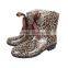 silk ribbon leopard plastic fashion rain boots