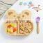 Bamboo Baby Plate Dessert Dish Children'S Tableware Baby Platter Cartoon Cutlery Set Kids Plate