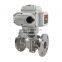 COVNA DN100 4 inch 2 Way 24V DC Double Flange Type 304 Stainless Steel Electric Actuated Ball Valve