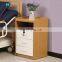 Multicolor Three Drawers with Handles Hospital Furniture High Quality Plank Material Bedside Cabinet for Clinic and Hospital Use