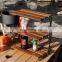 Outdoor stainless steel oak camping folding table shelving multifunctional portable picnic outdoor shelving commodity shelf