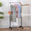 Single pole hanger with pulley simple floor hanger household indoor dormitory storage Single pole hanger with pulle clothes rail