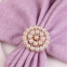 Factory Custom Rhinestone Gold Silver Napkin Ring With White Pearl Decoration