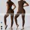 Custom Activewear Quick Dry Breathable Zipper Short sleeve Leggings Jumpsuit Workout Rompers Jumpsuits Playsuits Bodysuits