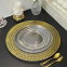 Gold Rimmed Transparent Clear Plastic Charger Plate For Wedding
