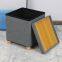 Linen ottoman with desk top & feet