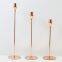Wholesale Set of 3 Pieces Antique Wedding Rose Gold Black Pillar Tapered Metal Candle Stick Candlestick Holder For Home Decoration