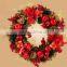 Purple Fruits and Flowers Decoratived Christmas Pinecone Wreath FOR Window Decoration
