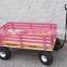 four wheel wooden baby cart, pull garden cart