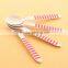 7color Biodegradable Stripe Wooden Spoon Mini Cake spoon For Beads