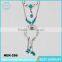 Bohemian Promotional Fancy Long Chain Silver Turquoise Necklace