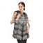 2016 Winter Long Style Natural silver Fox Fur Vest With trimming