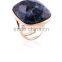 Gold or Black Plated Fashion Ring With Natural Stone