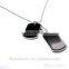 Army Tactical Style Black 2 Dog Tags Chain Beauty Mens Pendant Necklace for Men Jewelry 02IR