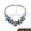 >>wholesale SW16632 Luxury Crystal Statement Flower Necklace/