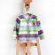 Fashionable stripe children's cotton v-neck cardigan