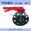 Plastic UPVC/PVC butterfly valve with red color handle