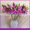 Cheap Wholesale Artificial Quality pink real touch lily flower