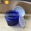 50ml blue color round body triangle bottom cream glass jar with lid