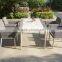 aluminum table top outdoor dining set, grey rattan outdoor dining chair and table