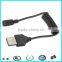 12v/24v spiral usb 2.0 to 3.5*1.35mm dc cable
