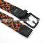 braided woven belt with shinny silver buckle for man
